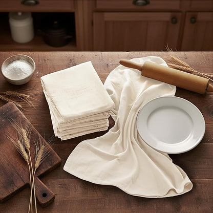 Utopia Kitchen Natural Flour Sack Towels [6 Pack - 28 x 28 Inch] 100% Cotton Tea Towels for Cleaning & Drying - Highly Absorbent Kitchen Dish Cloth