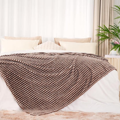 Zyrah Super Soft Throws for Couch Fleece Throw Blanket Lightweight Decorative Fuzzy Cozy Blankets for Sofa Chair Bed (C-Brown, Throw(40"x50"))