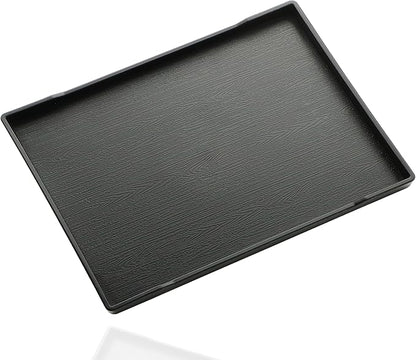 Black Serving Tray (15 x 10.6 inch), Large Tray for Serving Accessory, Snack, Dessert, Spa, Coffee, Drinks, Tea, Bar, Party, Seasoning, Perfume and Display Use.