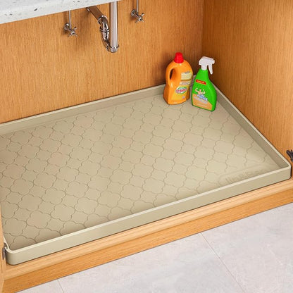 Jin&Bao Waterproof Under Sink Mat 46" x 22", Thick Silicone Mat Cabinet Protector for Kitchen and Bathroom, Shelf Liner, Home Organizer and Storage, Multipurpose Tray for Gadgets and Essentials