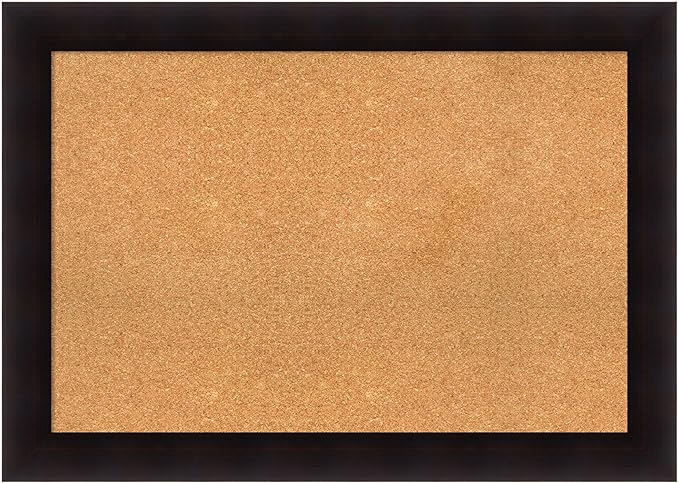 Amanti Art Natural Cork Board for Wall, 30x42 Vision Board with Brown Wood Frame, Large Corkboard Office Decor for Home Organization, Rustic Farmhouse Corkboard Pinboard to display items for home