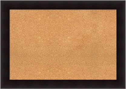 Amanti Art Natural Cork Board for Wall, 30x42 Vision Board with Brown Wood Frame, Large Corkboard Office Decor for Home Organization, Rustic Farmhouse Corkboard Pinboard to display items for home