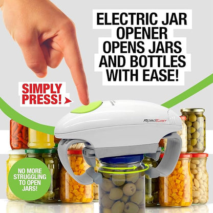 Robotwist Automatic Jar Opener,Deluxe Model with Improved Torque,Robo Twist Kitchen Gadgets for Home,Electric Handsfree Easy Jar Opener – Works on All-Jar Sizes,As Seen on TV,(Pack of 6)