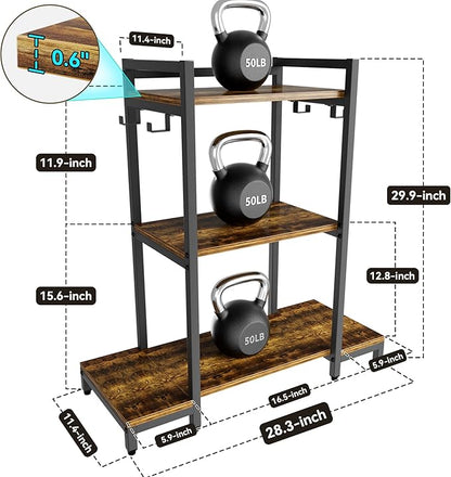 Aquzee Purse Shelf Storage, 3 Tier Stand Bag Organizer for Handbag Organizers, Backpack Storage with 4 Hooks for Holder, Large Purse Shelf for Closet, Home Living Room Bedroom Purse Storage Ideas