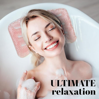 Glitter Gel Spa Pillow – Cooling Bathtub & Hot Tub Relaxation Cushion | Neck & Head Support Bath Pillow | Luxury Bath Products & Spa Accessories for Women – Ultimate Comfort