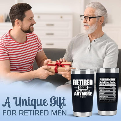 Retirement Gifts for Men 2025 - Retired Not My Problem Anymore - Funny Retired Tumbler for Men, Him, Father, Husband, Coworkers - Happy Retirement Gifts, Navy Tumbler 20 Oz (Black 20Oz 2025)