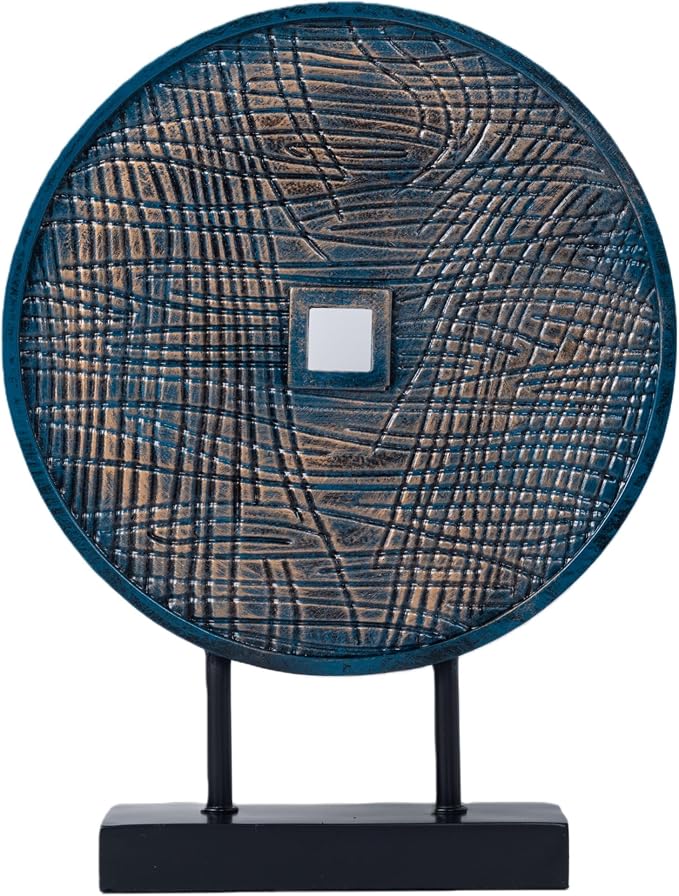 Round Sculpture Decorative Objects Shelf Decor Aesthetic Home Decor Items Accents for Living Room Console Table Decorations (Blue C)