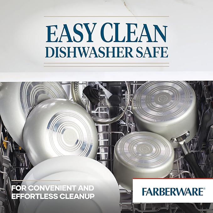 Farberware Cookstart DiamondMax Nonstick Straining Saucepan, Dishwasher Safe, 3 Quart, Silver
