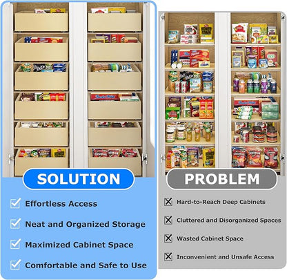 WelFurGeer Soft Close Pull Out Drawers for Cabinets, 26" W x 22" D Pull Out Cabinet Organizer, Cabinet Roll Out Drawers, Heavy-Duty Pull-Out Cabinets Drawer for Home & Kitchen Organization