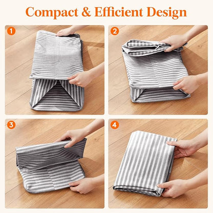 Lifewit 65L Large Collapsible Laundry Hamper, Tall Foldable Dirty Clothes Baskets Waterproof, Freestanding Design with Easy Carry Handles in Dorm Bedroom Bathroom College, Grey
