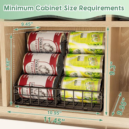 JKsmart 6 Pack Stackable Can Organizer for Pantry with Adjustable Dividers, Soda Can Organizer, Can Storage Dispenser Holds up to 84 Cans, Metal Wire Baskets Can Holder for Kitchen Cabinet Pantry