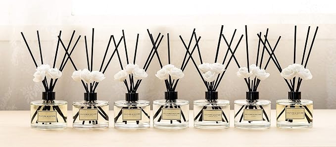 CULTURE & NATURE Reed Diffuser Set 6.7oz (200ml) Eucalyptus Pine Scented Diffuser with Sticks Home Fragrance Reed Diffuser for Bathroom Shelf Decor