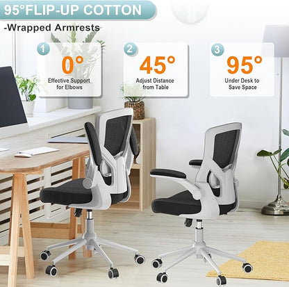 Office Chair, High Back Desk Chair Adjustable Height and Ergonomic Design Home Office Computer Chair, Executive Lumbar Support Padded Flip-up Armrest Office Chair