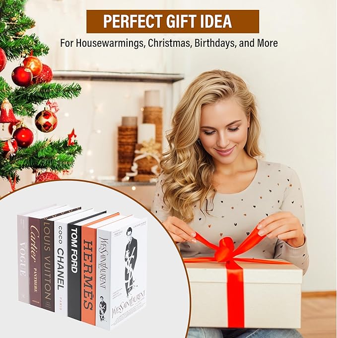 Luxe Large | 4 PCS Faux Decorative Books for Home Decor | Not Real Books (Cardboard Boxes) | Coffee Table, Bookshelf & Shelf Styling Display Props for Living Room, Office