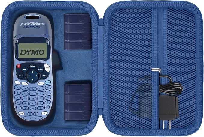 Label Printer Case Compatible with DYMO LetraTag LT-100H/LT-100H Plus Handheld Label Maker(Blue Case)