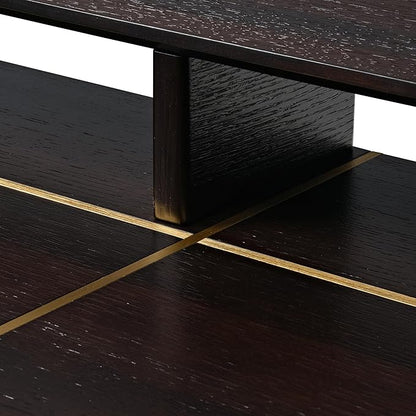 EUREKA ERGONOMIC Standing Desk, 63 inch Executive Desk w Drawers,Modern X-Shaped Leg Luxury Home Office Computer Desk w Monitor Stand,Smoked Oak