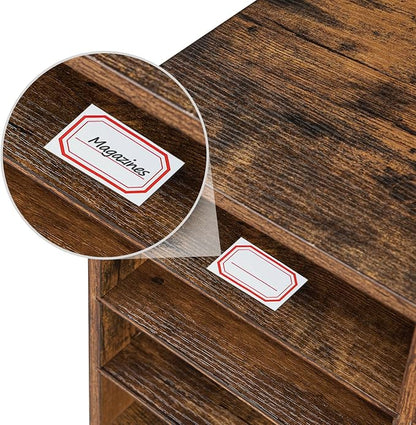 HOOBRO Literature Organizer, 27 Compartments Wooden Mail Organizer, Countertop Literature Sorter with Adjustable Shelves for Home, Office, School, Student Mailbox for Classroom, Rustic Brown FG27WF01