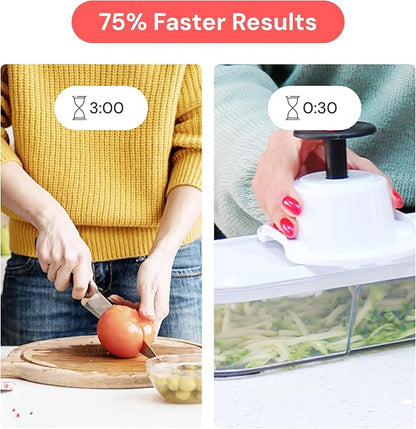 Fullstar Core Vegetable Chopper - Chop and Slice Lid - Food Chopper with Container, Veggie Chopper, Fruit Slicer, Onion Dicer - Meal Prep Essential - Kitchen Gadgets and Gifts (6-in-1, Full White)