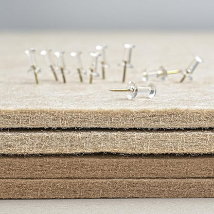 Bulletin Board, 24 x 18 inches Decorative Felt Pin Board, Cork Board Alternative for Wall, Foldable Photo Board with 20 Pushpins - Desert Brown