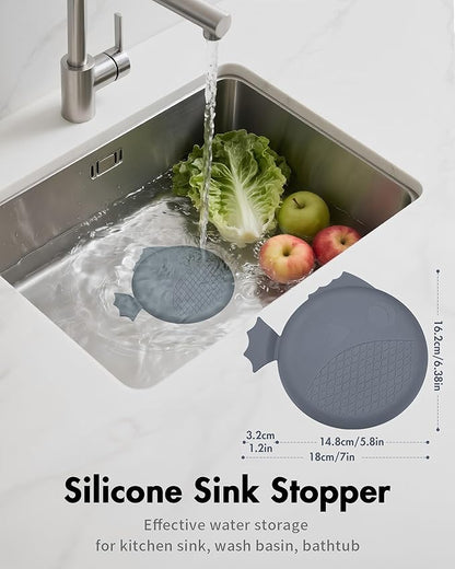 Revolutionary Kitchen Sink Drain Strainer & Sink Stopper/Patented Reversible Kitchen Sink Strainer, Anti-Clogging Sink Strainer Basket, Handmade Kitchen Gadgets, 304 Stainless Steel & Rust-Proof