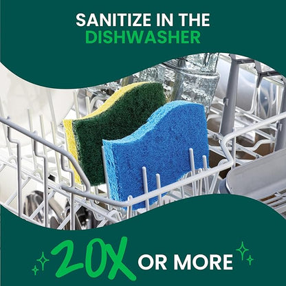 Scotch-Brite Heavy Duty Scrub Sponge, 9 Kitchen Sponges Designed for Tough Messes in the Kitchen that Last 3X Longer*, Best for Cast Iron Skillets and Outdoor Grills, Flexible, Durable, and Strong