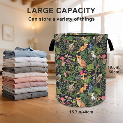 Animal Laundry Basket Waterproof Laundry Hamper Foldable Laundry Bag with Handles for Bedroom, Bathroom, Office, Clothes Storage