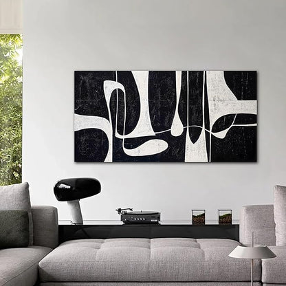 Tarfupth Black and White Abstract Wall Art for Living Room Minimalist Line Large Canvas Artwork for Bedroom Home Office Wall Decor Modern Canvas Prints 20"x40"