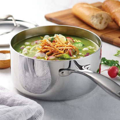Tramontina Signature Tri-Ply Clad Stainless Steel 13-Piece Cookware Set with Lids, Pots and Pans Kitchen Set, Induction-Ready, Dishwasher-Safe, NSF-Certified