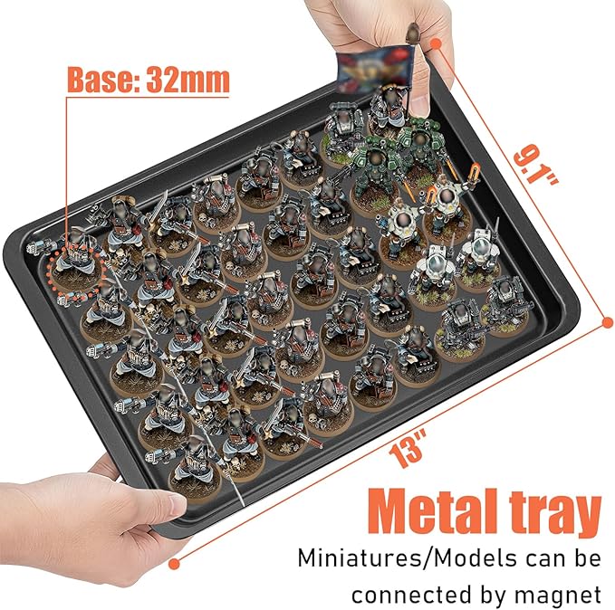 WELIDAY Miniature Storage Case for Collectibles, Miniature Display Cases with Magnetic Door and 6 Trays, Clear View Miniatures Transport Case (Black)