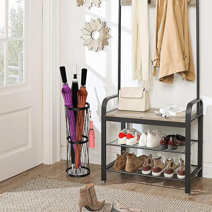 Invech 23 Inch Metal Umbrella Holder with Soak Stone and Hooks, Umbrella Stand for Entryway Indoor Outdoor, Umbrella Rack Storage for Home, Office, Hotel
