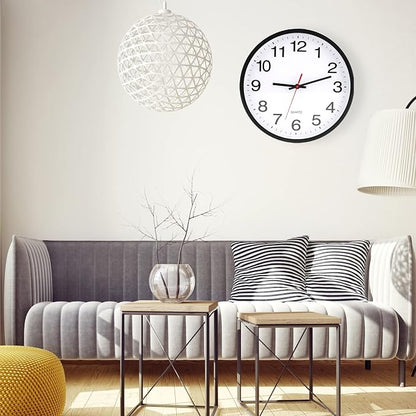 OceeK Black Wall Clock Silent Non Ticking 10 Inch, Modern Wall Clocks,Small Analog Clocks Quality Quartz Battery Operated