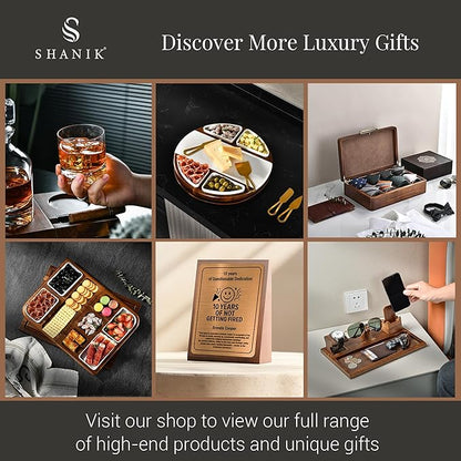 Shanik Wooden Jewelry Box for Women – Elegant Organizer with Ring Cushions, Pull-Out Drawers & Necklace/Earring Storage, Compact Gift for Jewelry Lovers
