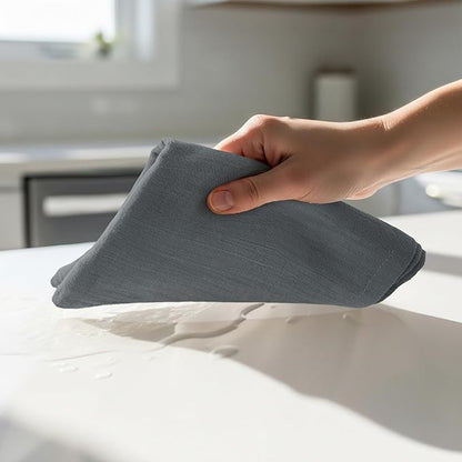 Utopia Kitchen Light Grey Flour Sack Towels [12 Pack - 28 x 28 Inch] 100% Cotton Tea Towels for Cleaning & Drying - Highly Absorbent Kitchen Dish Cloth