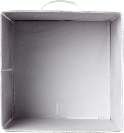 Amazon Basics Cube Organizer Storage Bins Handles, Collapsible Fabric, Pack of 6, 13"x13"x13", White