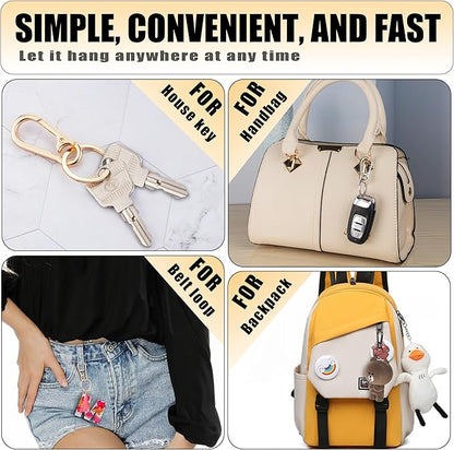 Wikavanli Metal Keychains Keyring Key Chain Ring Clip Holder Organizer for Home Car Keys Key Finder Women Men