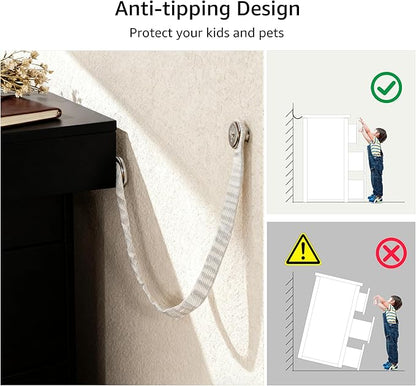 Dresser for Bedroom with Power Outlets Wide Chest of Drawers with 8 Drawers Modern Wooden Dressers with Metal Handle Large Closet Store Organizer for Bedroom Living Room Hallway Closet Black