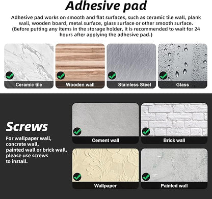 JOMOLA No Drilling File Holder 5 Pack Mail Organizer Wall Mount File Organizer Holder Office Wall Hanging Files Magazines Organizer Plastic Door Mount Wall Pocket with Adhesive Pad, Black Color