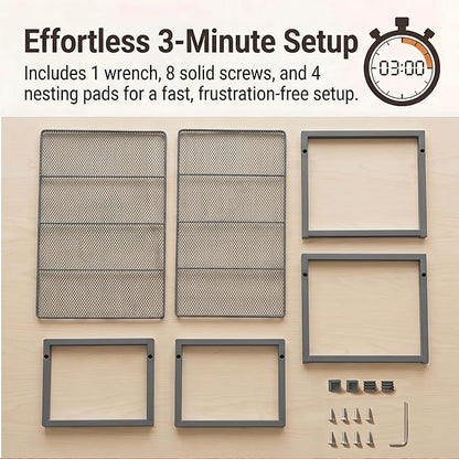 Set of 2 Cabinet Organizers 16.1''W 44 LBS Load Capacity Heavy Duty Kitchen Pantry Shelves Counter Countertop Storage Racks