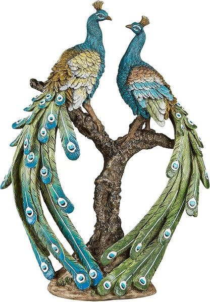 Touch of Class Ardent Peacock Realistic Table Sculpture | Elegant Decor for Bedroom, Living Room, Office Desk