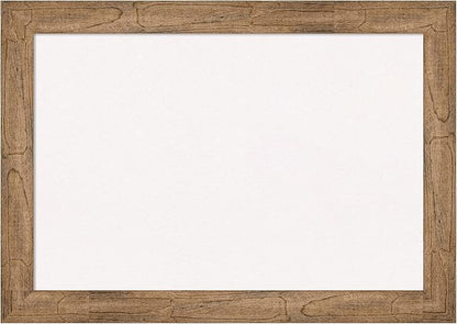 Amanti Art White Cork Board for Wall, 20x28 Vision Board with Brown Wood Frame, Medium Corkboard Office Decor for Home Organization, Rustic Farmhouse Corkboard Pinboard to display items for home