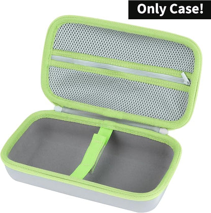 Lebakort Storage Case Compatible with Brother P-Touch PTH110 / PTH111 Pro / PTE110 Portable Monochrome Label Maker (Gray+Mint Green Zipper Case)