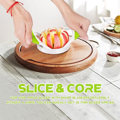 Supercenter Apple Cutter, Apple Corer and Slicer - 4.72 Inch Apple Slicer | Stainless Steel Apple Corer Tool with 12 Super Sharp Blades, lightweight Apple Slicer and Corer with Anti-slip Handle