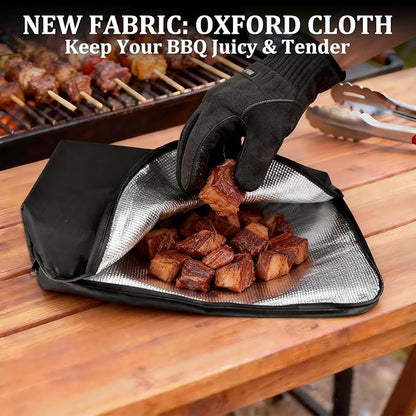 21-Inch BBQ Blanket for Resting Meat, Heavy-Duty Oxford Cloth Brisket Bag with 5-Layer Thermal Insulation, Water-Resistant & Easy Wipe Clean, Perfect Valentine's Day for Pitmaste