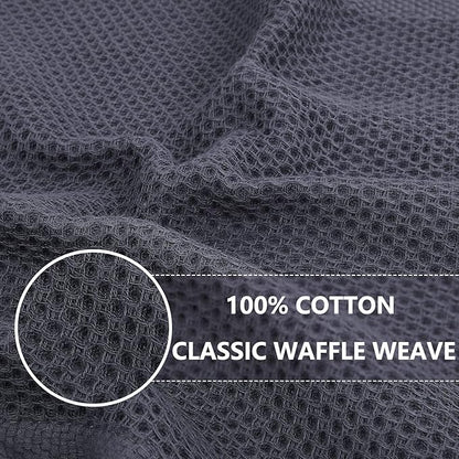Homaxy 100% Cotton Waffle Weave Kitchen Dish Cloths, Ultra Soft Absorbent Quick Drying Dish Towels, 12 x 12 Inches, 18-Pack, Mixed Color