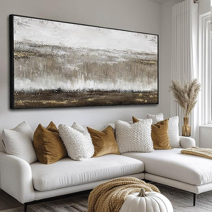Artexist Textured Canvas Wall Art Black and Grey Photo Print Modern Wall Decor 24"x48" Picture for Bedroom Kitchen Artwork for Office