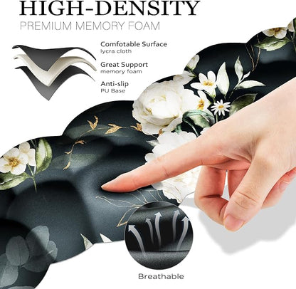JIKIOU Cloud Wrist Rest Keyboard, Cloud Keyboard Wrist Pad Set with Comfortable Cloth, Cute Arm Rest for Palm Support, PC/Gaming Desk Accessories/Office Setup/Computer Hand Cushion Peony
