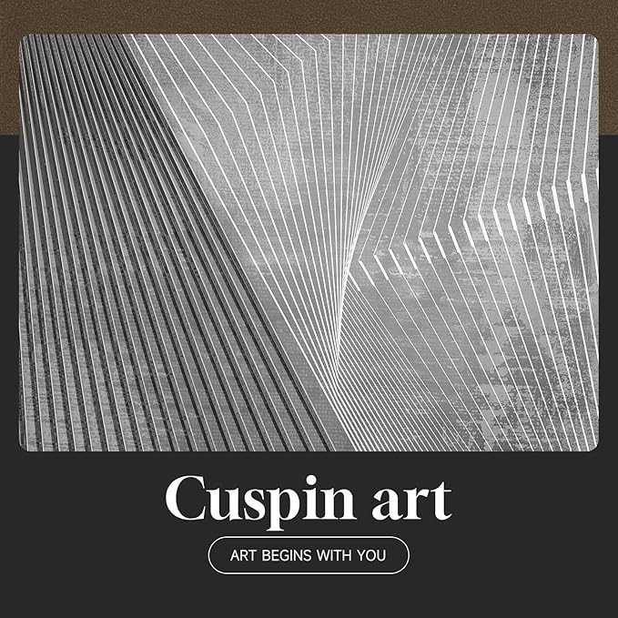 Framed Black And White Abstract Wall Art, Modern City Architecture Prints Paintings for Walls, Large Contemporary Geometric Lines Pictures for Living Room Dining Bedroom Hallway Home Decor 24x36 In