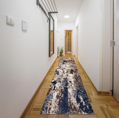 Keen Home Design Runner Rugs - 32"x192" Non-Shedding, Thick Pile Abstract Rugs for Kitchen, Living Room, Bedroom, Dining Room, Entryway - Size: 2'8" x 16', Skies Multi