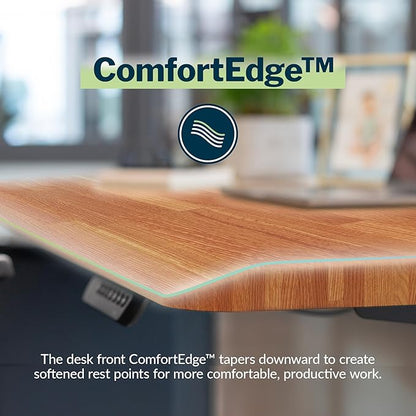 Vari ComfortEdge 72x30 Inch Electric Standing Desk – Height Adjustable Large Office Sit Stand VariDesk with Sloped Edge, Memory Presets, 180 LB Capacity + Tool-Free Assembly (Butcher Block)