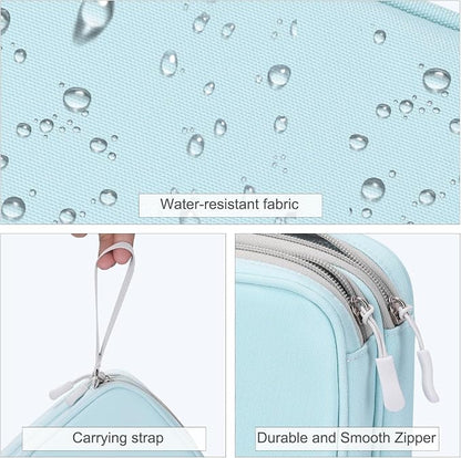 FYY Electronic Organizer, Large Travel Cable Organizer Bag Pouch Electronic Accessories Carry Case Portable Waterproof Double Layers All-in-One Storage Bag for Cable, Cord, Charger, Mint Green
